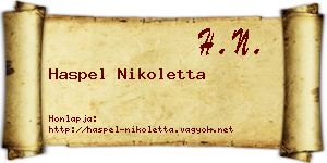 Haspel Nikoletta névjegykártya