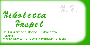 nikoletta haspel business card